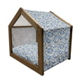 thumbnail image 2 of Yellow and Blue Pet House, Mosaic Portuguese Azulejo Mediterranean Effect, Outdoor & Indoor Portable Dog Kennel with Pillow and Cover, 5 Sizes, Violet Blue Mustard, by Ambesonne, 2 of 5