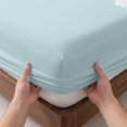 thumbnail image 3 of King Size Fitted Sheet Set - Turquoise Halloween 3 Piece Bedding Sets 16" Deep Pocket Fitted Sheet with 2 Pillowcases, Funny Ghost Cute Cartoon Spooky Brushed Microfiber Hotel Luxury Bed Sheets, 3 of 9