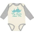 thumbnail image 3 of Inktastic My Auntie Loves Me Whale Boys or Girls Long Sleeve Baby Bodysuit, 3 of 5