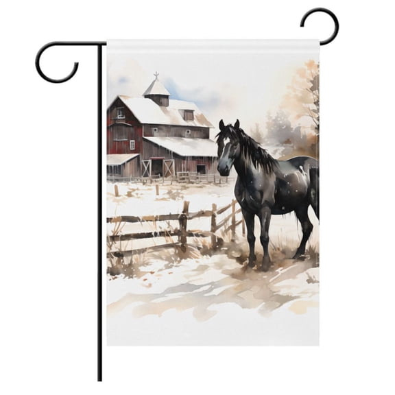 Horse Farmhouse Garden Flag House Banner Double Sided Outdoor Yard Decoration 28" x 40"
