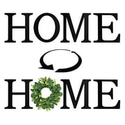 Home Wall Decor Cutouts, Farmhouse Signs for Home Decor Wall Display, Rustic Large Letters for Wall Decor, Hanging Home Letters for Wall with Wreath (Black)