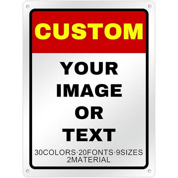 Signs Outdoor Metal indoor Custom Metal Sign CustomizedSign for Office Business Home Workplace Delivery StreetShop Yard Signs Add Your Text Logo 8x12in