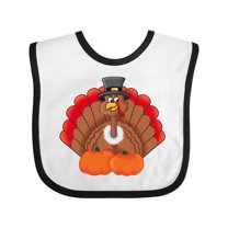 Inktastic Thanksgiving Turkey with Pumpkin Boys or Girls Baby Bib
