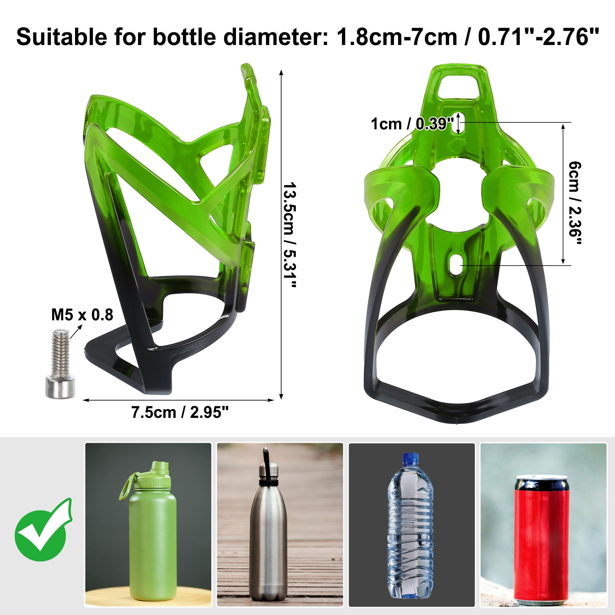 Unique Bargains Durable Bike Water Bottle Cage Holder with Screws and Wrench Green