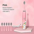thumbnail image 2 of Children Sonic Electric Toothbrush Cartoon Pattern For Kids Oral Cleaning Ultra Sonic Tooth Brush Replace Heads Smart Waterproof, 2 of 5