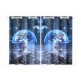 thumbnail image 1 of BSDHOME Astronaute sur la Lune Fenêtre Rideau Rideau de Cuisine 26x39 Pouces (Deux Pièces), 1 of 3
