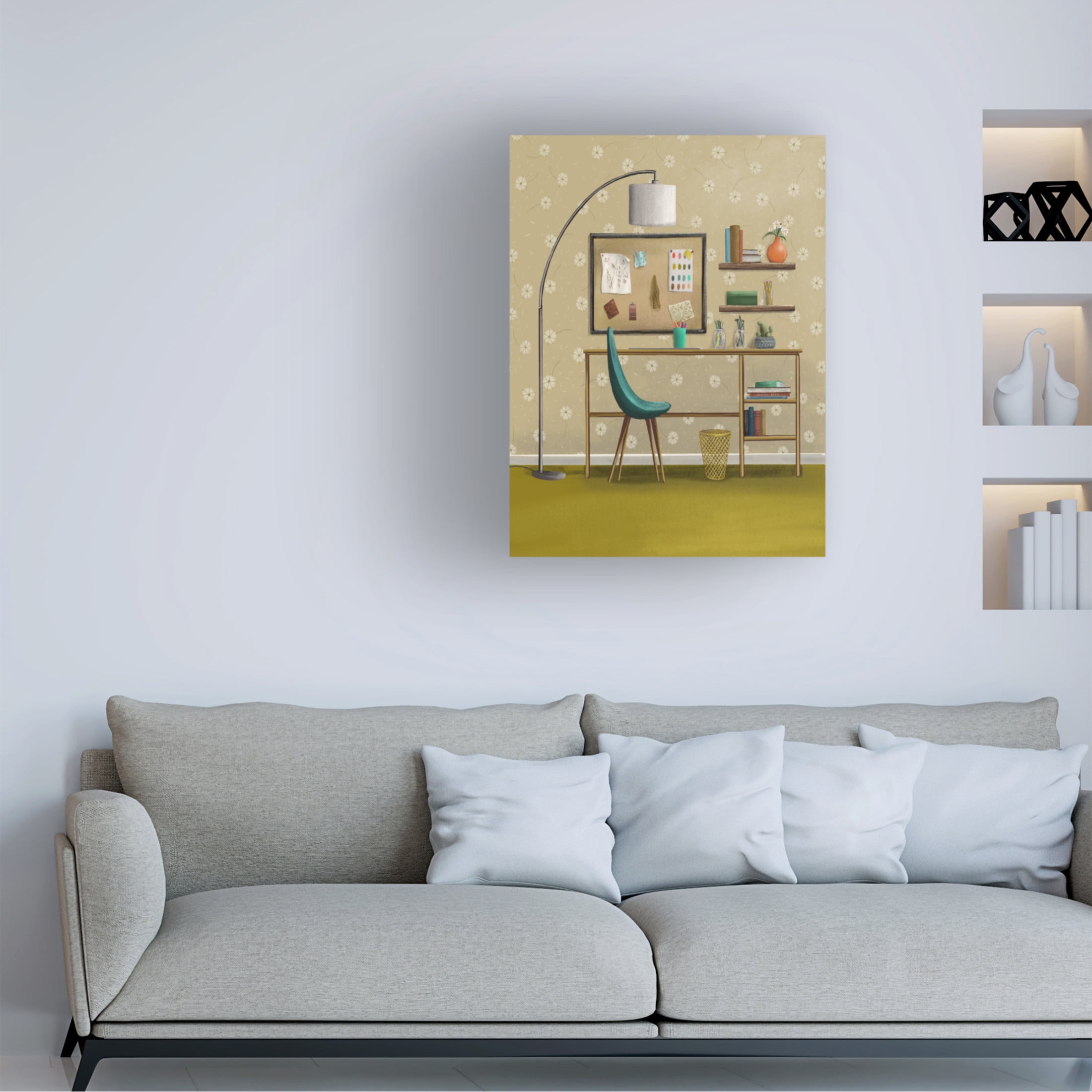 Canvas Wall Art - Christine Rotolo 'Interior Work Desk' Wall Art for Living Room, Bedroom, or Office Décor by Trademark Fine Art - 24 x 32 Inches