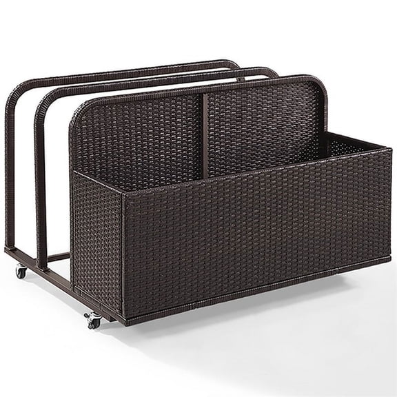 Pemberly Row Wicker Patio Float Caddy in Brown