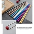 thumbnail image 5 of 4 pares de palillos de metal reutilizables multicolores aptos para lavavajillas, ligeros, fáciles y limpios, 18/8 de grado alimenticio 304 (multicolor), 5 of 5