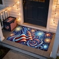 thumbnail image 4 of American Flag Stars Patriotic 4th of July Doormat Memorial Day Independence Door Mat Floor Mat Non Slip Rubber Backing Seasonal Entryway Kitchen Home Decoration, 4 of 6