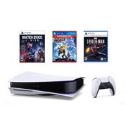 Sony PlayStation 5 Must-Play Games Bundle: Disc Version Console with Wireless Controller with Marvel's Spider-Man: Miles Morales, Ratchet and Clank & Watch Dogs Legion