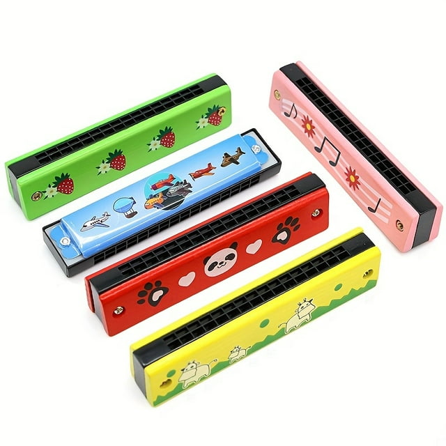 1 Pce Harmonica Mignon à Double Rangée 16 Trous - Orgue à Bouche en Acier Peint en Métal pour Enfants et Étudiants