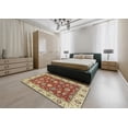 thumbnail image 5 of Ahgly Company Machine Washable Indoor Round Abstract Fire Brick Red Area Rugs, 5' Round, 5 of 7