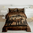 thumbnail image 2 of jejeloiu Woodland Animal Wolves Bedding Comforter Set,Rustic Farmhouse Cabin Twin Comforter Sets,Old Bran Door Bedding Set For Boys Teens,Luxury Bedroom Decor Reversible,2 Pieces, 2 of 8