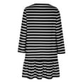 thumbnail image 4 of cfhntfmh Robes de Détente pour Femmes Imprimé Décontracté Manches Longues Col Rond Robe Midi avec Poches Automne Ourlet à Volants Robe de Plage, 4 of 6