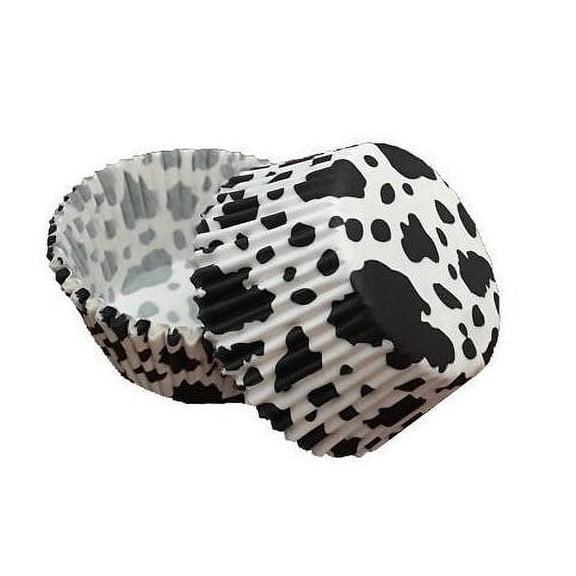 Cow Print Standard Size Cupcake Liners (25pcs, Standard Size) Grease Resistant Cake Liners for Baking, Caking and Crafting by Bakell