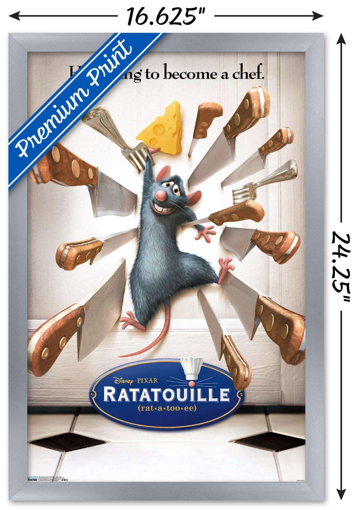 Disney Pixar Ratatouille - One Sheet Wall Poster, 14.725" x 22.375", Framed