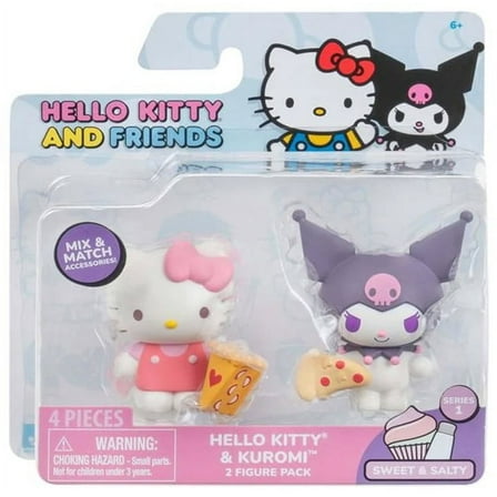 Sanrio Sweet & Salty Hello Kitty and Kuromi Mini Figure, 2 Pack
