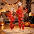thumbnail image 5 of Matching Halloween Pajamas for Family Pumpkin Skull Crew Neck Horror Pjs Witch Hat Ghost Long Sleeve Funny Pajamas, Kids:4 Years, 5 of 9