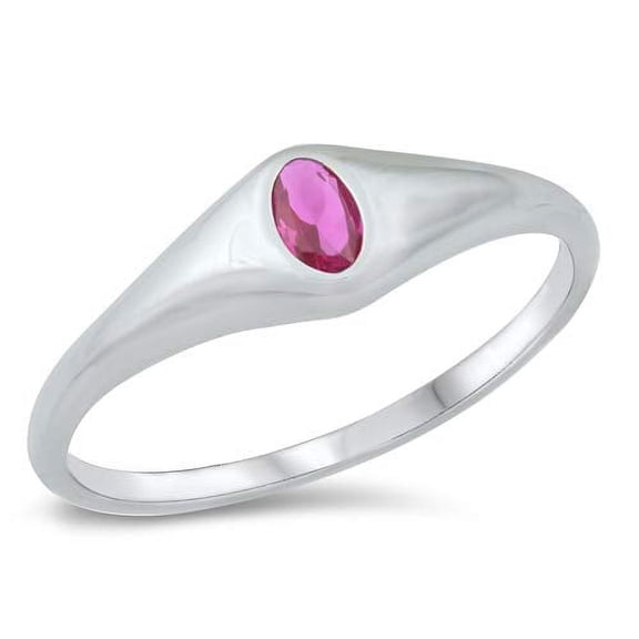 Body Accentz Sterling Silver Faux Ruby Ring (8)