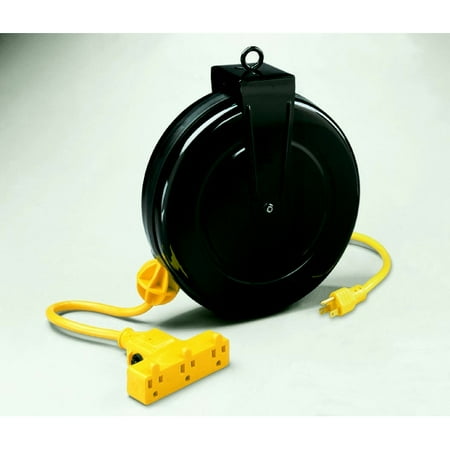 

Alert Stamping 30 FT Retractabel Cord Reel with 3 Circuit Breaker Protected Outlets 5000M-30GF-CB