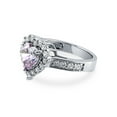 thumbnail image 3 of BERRICLE Sterling Silver Halo Wedding Engagement Rings Purple Heart Shaped Cubic Zirconia CZ Heart Cocktail Ring for Women, Rhodium Plated Size 4, 3 of 11