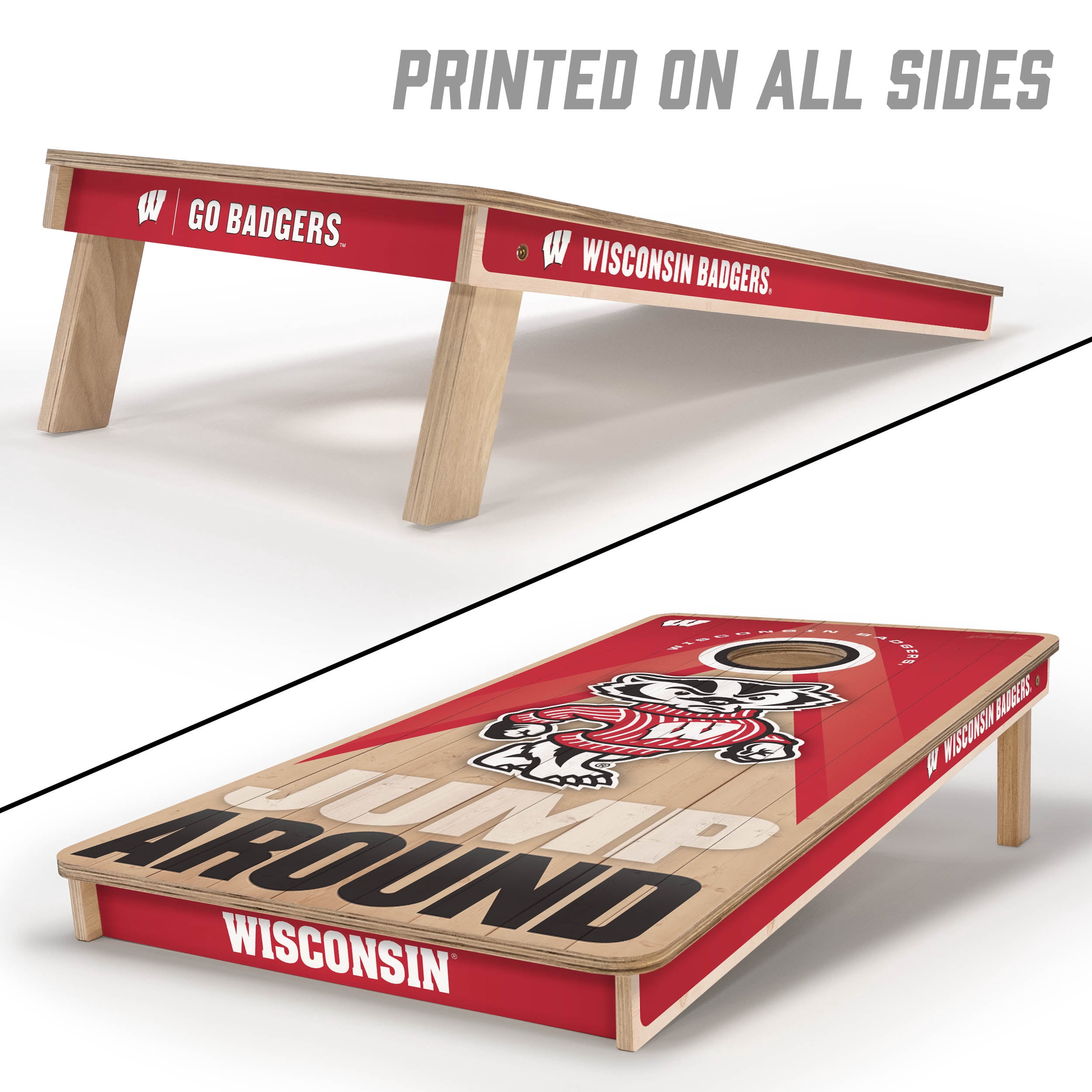 YouTheFan NCAA Wisconsin Badgers 2X4 Slogan Series Cornhole NO BAGS
