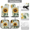 thumbnail image 3 of Yellow Sunflower Oven Mitts and Pot Holders Set of 2, Heat Resistant Oven Mitts Kitchen Oven Glove for Cooking, Baking, 3 of 6