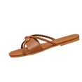 thumbnail image 2 of Summer Shoes for Women,Cute Sandals for Women,Walking Sandals Women,Women's Sandals,Flat Sandals for Women,Women's Braided Slide Sandals Open Toe Slip On Flat Sandals Casual Summer Sandals,Brown,6, 2 of 8
