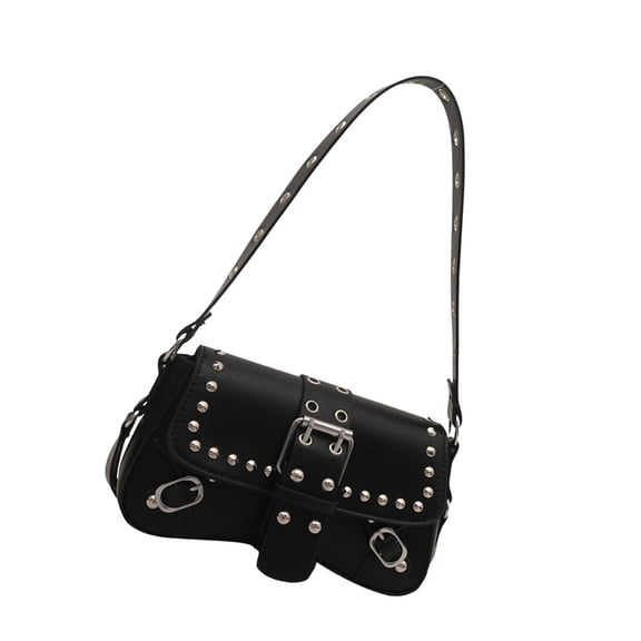 Pu Purses for Women Rivet Studded Crossbody Bags Shoulder Bag Handbags with Adjustable Strap Simple Hobos Bags