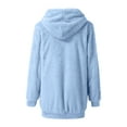 thumbnail image 3 of RQYYD Zipper Winter Coats for Women,Casual Plus Size Fleece Hooded Jacket Loose Soft Outdoor Sherpa Lined Thick Coat Outwear with Pocket (Light blue,XXL), 3 of 7