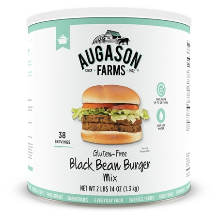 Augason Farms Gluten Free Black Bean Burger 2 lbs 14 oz No. 10 (Best Frozen Black Bean Burgers)