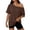 Coffee, variant on CXHEGBEJ Off Shoulder One Shoulder Short Sleeve Tops For Women Summer Casual Loose fit Blouse Lightweight Basic Tees Cute Fashion Clothes Pullover T Shirt Blue L