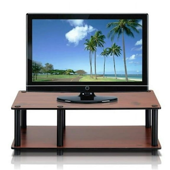 Just No Tools Mid TV Stand, Dark Cherry with Black Tube - 10.9 x 31.5 x 15.6 in.