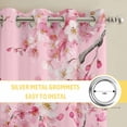 thumbnail image 6 of Spring Peaches Kitchen Curtains Window Panels, Botanical Blossom Flowers Branches Insulated Window Treatment Curtain, Grommet Curtains for Bedroom/Living Room/Bathroom, 2 Piece 52"Wx45"L, 6 of 8