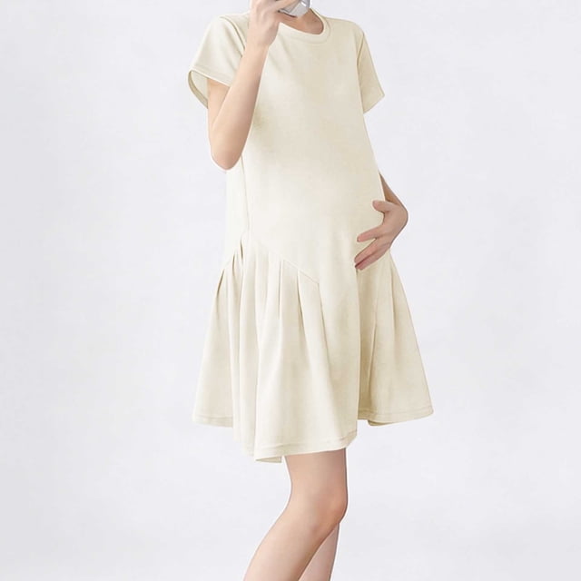Nuoqisi Robe de Maternité Sans Manches pour Femmes 2026 Printemps, Midi Texturée, Été, Grossesse, Tenue de Bureau Décontractée, Travail, Robe Colonne