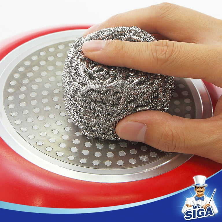 MR.SIGA Stainless Steel Scourer, Pack of 6, 30g