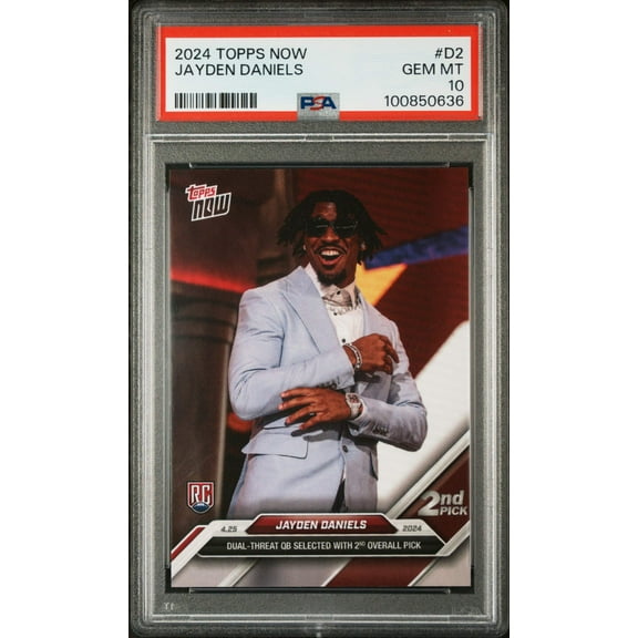 Graded 2024 Topps Now Jayden Daniels #D2 Rookie RC Football Card PSA 10 Gem Mint