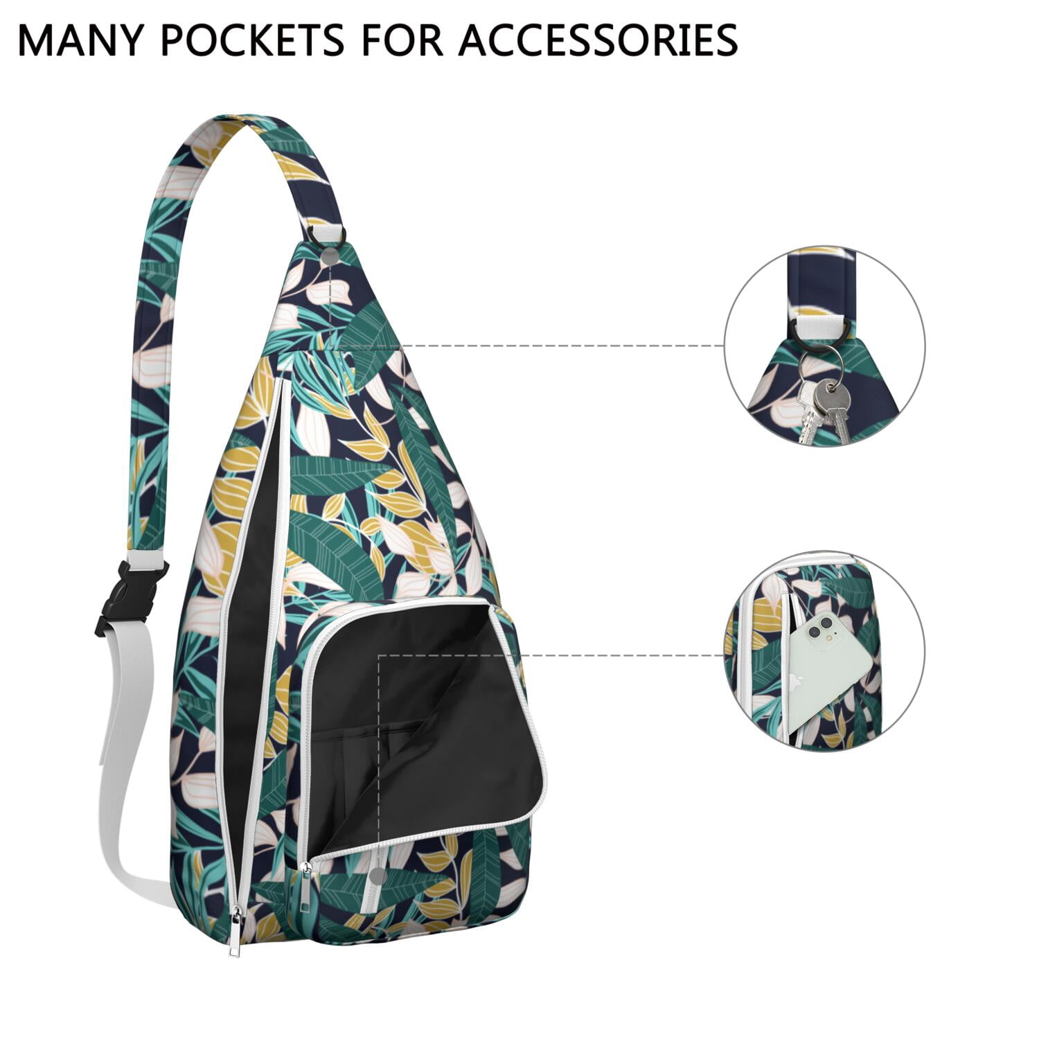 Hawaiian Hibiscus Hawaiian Print Sling Bag, Lightweight Shoulder Bag for Women & Men
