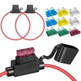 thumbnail image 2 of 2 Pack 12 AWG Inline Fuse Holder 11.8 Inch 12V ATC/ATO Blade Fuse Holder with Waterproof Cap, 15A/20A/25A/30A/40A Blade Fuses 2 Each for Marine, Golf Cart Lighting, Circuits, Auto RV Fuses., 2 of 8