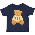 thumbnail image 3 of Inktastic Vintage Teddy Bear in Sweater with Christmas Trees Boys or Girls Toddler T-Shirt, 3 of 5
