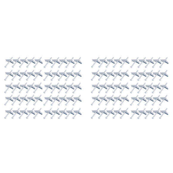 100PCS 1/8 Inch Toggle Bolts for Drywall, Heavy Duty Drywall Anchors Kit, Dry Wall Anchors and Screws Kit for Ceiling