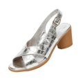 thumbnail image 2 of HTHLVMD Party Casual Shoes, Adjustable Ankle Strap, Women Dressy Summer Footwear, Platform Sandals for Women Wide Width Chunky Heel Comfort Cushion Summer Outdoor Womens Shoes Casual Shoes, Silver 8, 2 of 5
