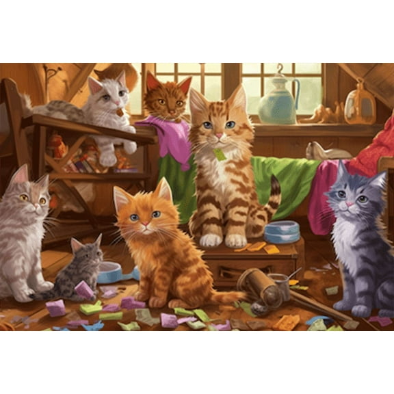 jigsaw Puzzles 1000 pieces for adults Kitten cats in The Kitchen Formation wooden Challenging Puzzles Perfect for Game Nights 29.5'' x 19.6''