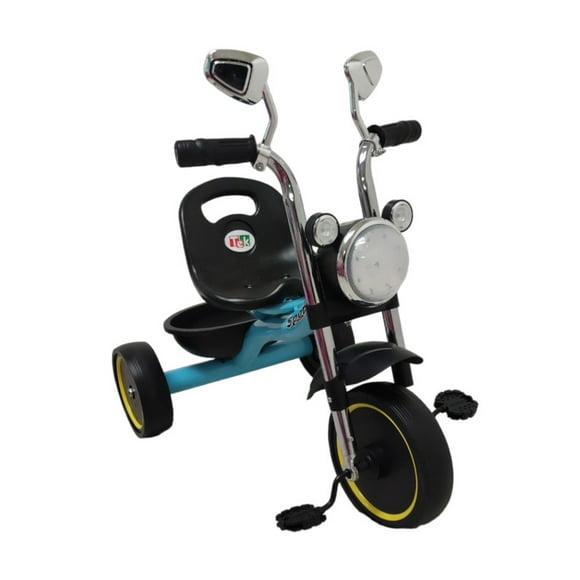 Triciclo The Baby Shop con torreta tipo moto y luz Azul -