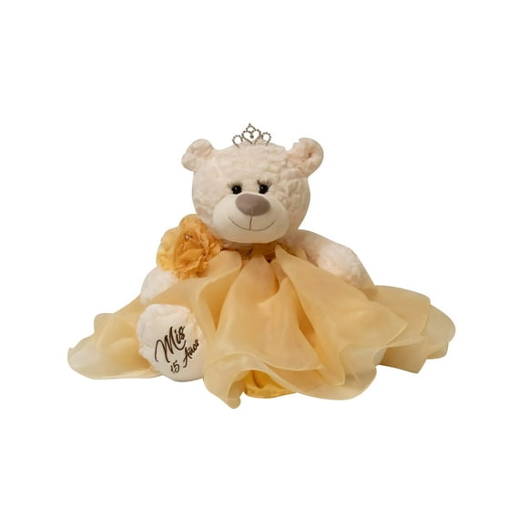 Kinnex collections by Amanda 20 Quince Anos Quinceanera Last Doll Teddy Bear with Dress (centerpiece) gold B16831-6
