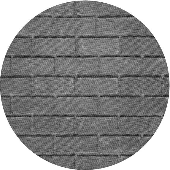 Ahgly Company Indoor Round Patterned Battleship Gray Area Rugs, 8' Round