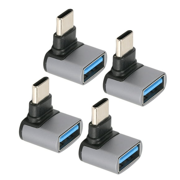 Right Angle USB C To USB Adapter, 10Gbps 4pcs Portable Small 90 Degree USB To USB C Adapter For Tablet