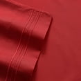 thumbnail image 2 of 1800 Series 4 Piece Deep Pocket Bedroom Bed Sheet Set Split King - Red, 2 of 2