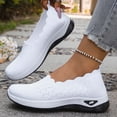 thumbnail image 5 of EliteGoogv Womens Slip On Sneakers Breathable Mesh Round Toe Walking Shoes For Women Summer Lightweight Footwear White US:9.5, 5 of 6